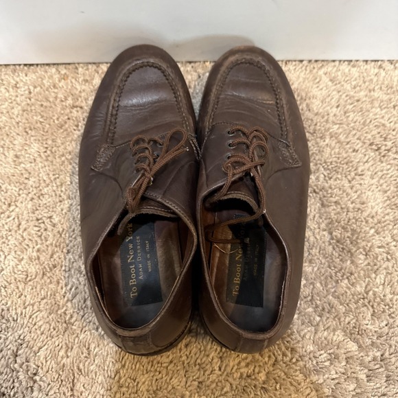 To Boot New York Shoes Mens Size 8 Brown Leather Lace Up Moccasins Casual